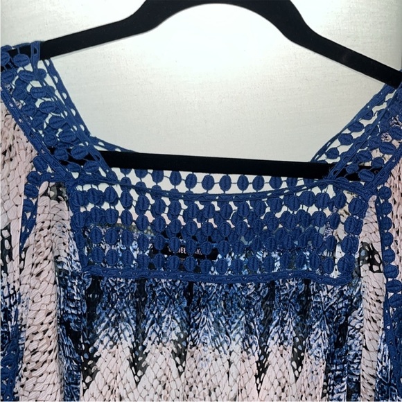 Daniel Rainn Sheer Top Boho Sz Small - Picture 4 of 6